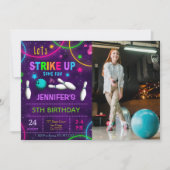 Verjaardagsfoto uitnodiging bowlen (Voorkant)
