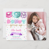 Verjaardagsfoto uitnodiging met bewerkbare donut (Voorkant)