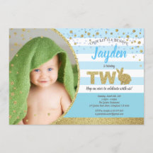 Verjaardagsfoto uitnodiging voor bunny boy 2 jaar 