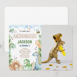 Verjaardagsfoto uitnodiging voor dinosauriërs