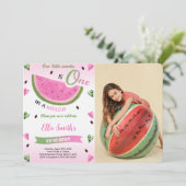 Verjaardagsfoto uitnodiging watermeloen (Staand voorkant)