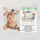 Verjaardagsfoto uitnodiging 'Wilde Dieren Safari' (Voorkant)