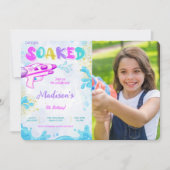 Verjaardagsfoto-uitnodigingen voor waterpistool  kaart (Voorkant)