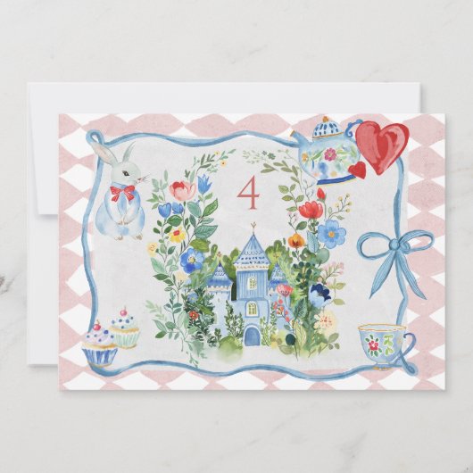 Verjaardagsfoto van Alice in Wonderland Bedankkaart (Achterkant)