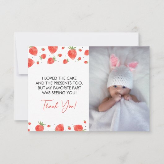 Verjaardagsfoto van Berry, bedankkaart voor de eer Kaart (Voorkant)