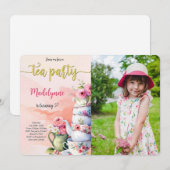 Verjaardagsfoto van een theepartij die je kan aanp kaart (Voorkant / Achterkant)
