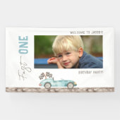 Verjaardagsfoto van raceauto spandoek (Horizontaal)