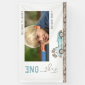 Verjaardagsfoto van raceauto spandoek (Verticaal)