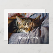 Verjaardagsfoto van Slaande Tabbykat Briefkaart (Voorkant / Achterkant)