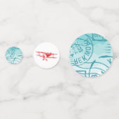 Verjaardagsfoto van vliegtuig confetti (Achterkanten)