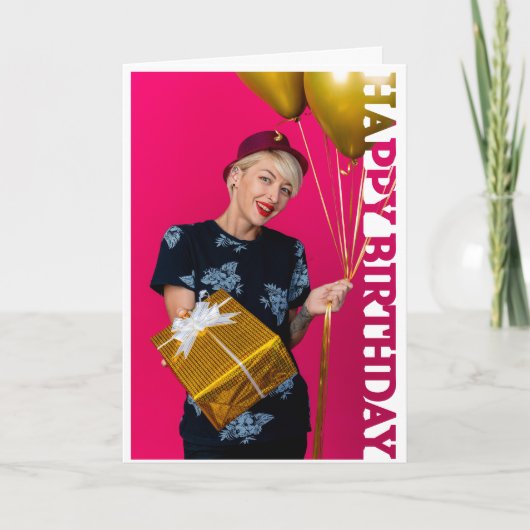 Verjaardagsfoto viering bedankkaart (Voorkant)