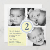 Verjaardagsfoto vierkanten kaart (Voorkant / Achterkant)