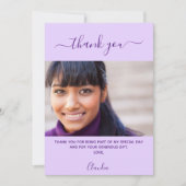 Verjaardagsfoto violette paarse dank u kaart (Voorkant)