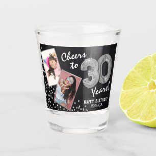 Verjaardagsfoto voor 30e verjaardag 2 foto shot glas