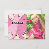 Verjaardagsfoto voor Cute Roze Halloween Bedankkaart (Voorkant)
