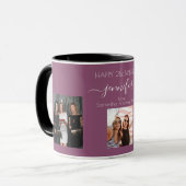 Verjaardagsfoto vriend namen pruim paarse mok (Voorkant links)