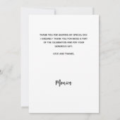Verjaardagsfoto wit eenvoudig dank u kaart (Achterkant)