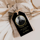 Verjaardagsfoto zwart en goud cadeaulabel