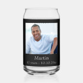 Verjaardagsfoto zwart wit blikvorm glas (Voorkant)