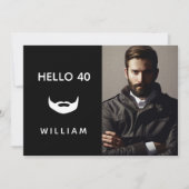 Verjaardagsfoto zwarte witte baard kaart (Voorkant)