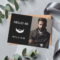 Verjaardagsfoto zwarte witte baard