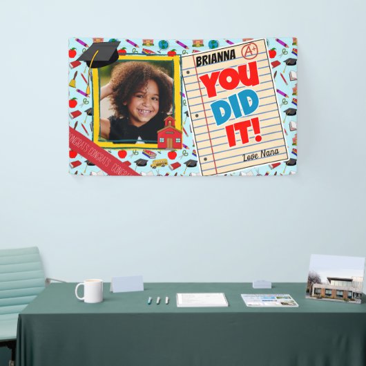 Verjaardagsfotobanner voor kleuterschool/afsluitin spandoek (Beurs)