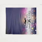 Verjaardagsfotobehang met slingerlichtjes voor man wandkleed (Voorkant (horizontaal))