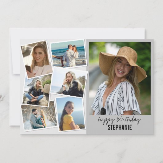 Verjaardagsfotocollage Aangepast Wenskaart (Voorkant)