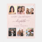 Verjaardagsfotocollage roos goudroze beste vriende fleece deken (Voorkant)