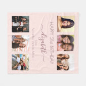 Verjaardagsfotocollage roos goudroze beste vriende fleece deken (Voorkant (Horizontaal))