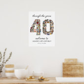 Verjaardagsfotocollage welkom 40 jaar poster (Keuken)