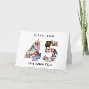 Verjaardagsfotokaart voor 45 jaar bedankkaart