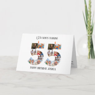 Verjaardagsfotokaart voor 55 jaar bedankkaart