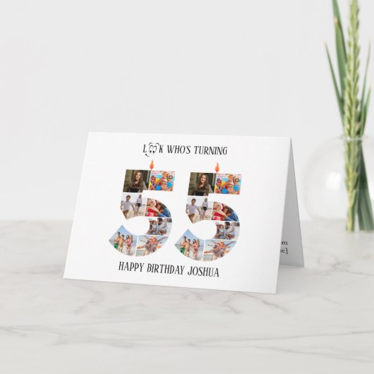 Verjaardagsfotokaart voor 55 jaar bedankkaart (Voorkant)