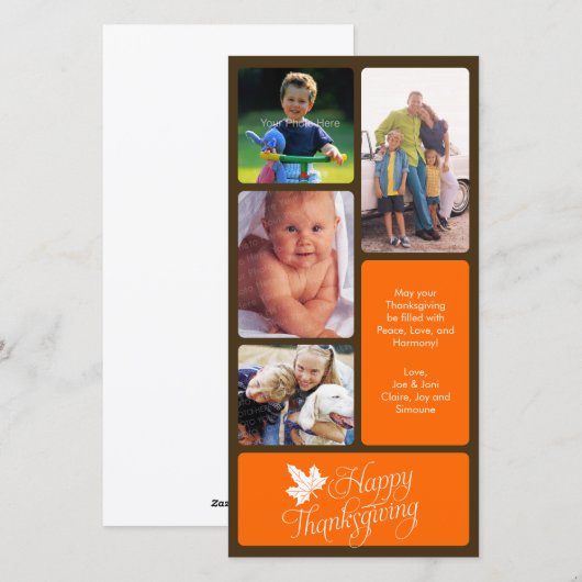 Verjaardagsfotokaart voor Thanksgiving Feestdagenkaart (Voorkant / Achterkant)