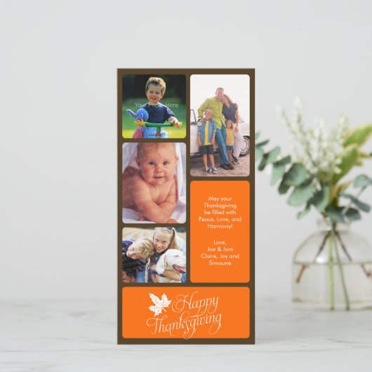 Verjaardagsfotokaart voor Thanksgiving Feestdagenkaart (Staand voorkant)
