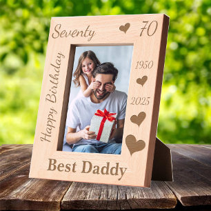 Verjaardagsfotolijstje voor papa 70 jaar met naam gegraveerde lijstjes