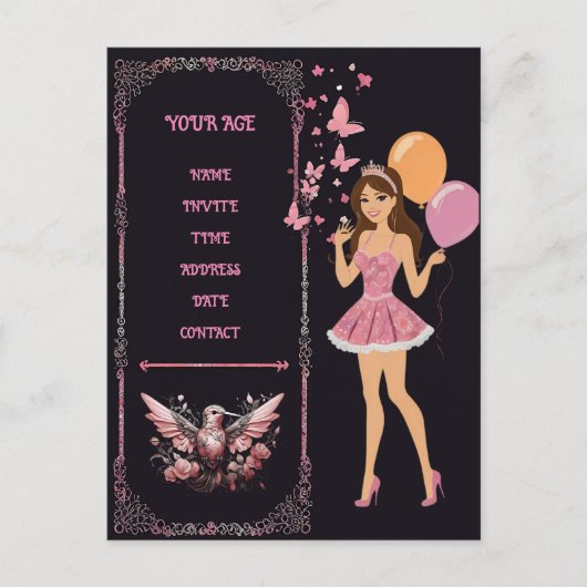 Verjaardagsfotosjabloon die u volledig kunt person briefkaart (Voorkant)