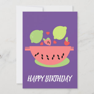 Verjaardagsfruit Salade Illustratie Kaart