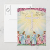 Verjaardagsgebed van engelen briefkaart (Voorkant / Achterkant)