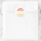 verjaardagsgebed vierkante sticker (Tas)