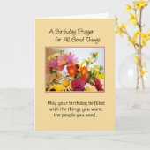 Verjaardagsgebed voor alle goede dingen kaart (Gele Bloem)