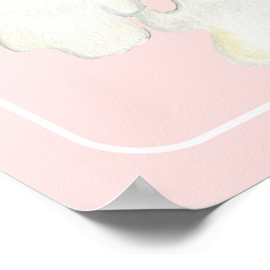 Verjaardagsgeest en Black Bow Baby shower Poster (Hoek)