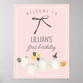 Verjaardagsgeest en Black Bow Baby shower Poster (Voorkant)
