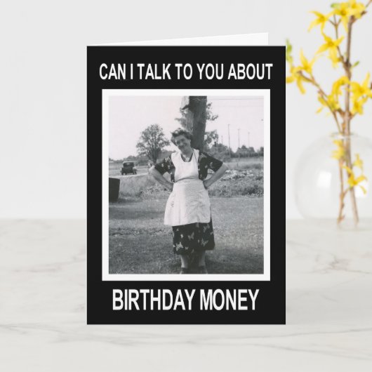 verjaardagsgeld kaart (Gele Bloem)