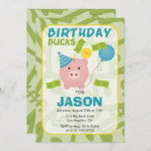 Verjaardagsgeld Spaarpot Jongens Feest Uitnodiging (Voorkant / Achterkant)