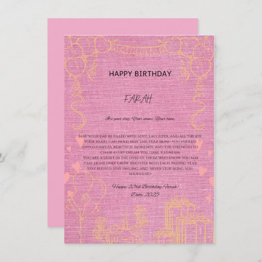 Verjaardagsgelukzaligheid vieren in stijl kaart (Voorkant / Achterkant)