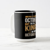 verjaardagsgeschenk | Koningen worden geboren in o Tweekleurige Koffiemok (Voorkant links)