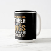 verjaardagsgeschenk | Koningen worden geboren in o Tweekleurige Koffiemok (Voorkant rechts)