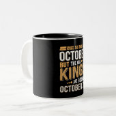 verjaardagsgeschenk | Koningen worden geboren in o Tweekleurige Koffiemok (Voorkant links)